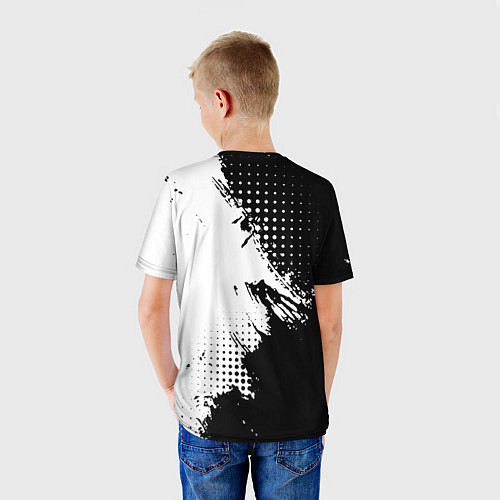 Детская футболка Linkin park - черно-белая абстракция / 3D-принт – фото 4