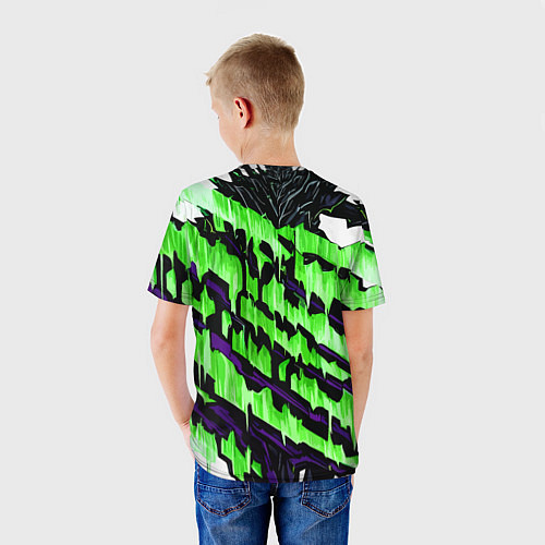 Детская футболка Субстанция и зелёные полосы / 3D-принт – фото 4