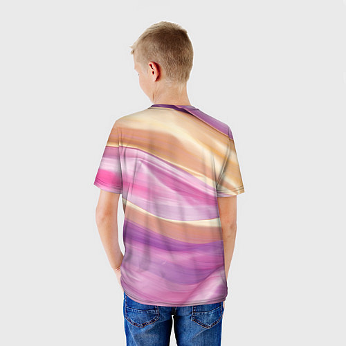 Детская футболка Нежный розовый и желтый / 3D-принт – фото 4