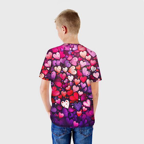 Детская футболка Множество сердец / 3D-принт – фото 4