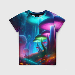 Детская футболка Планета цветных неоновых грибов