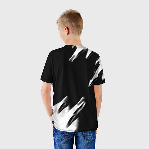 Детская футболка Real madrid белые краски текстура / 3D-принт – фото 4