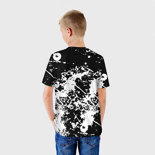Детская футболка Manchester City краски чёрно белые / 3D-принт – фото 4