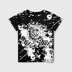 Детская футболка Manchester City краски чёрно белые