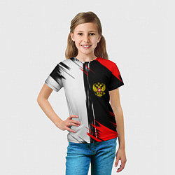 Футболка детская Россия герб краски текстура, цвет: 3D-принт — фото 2