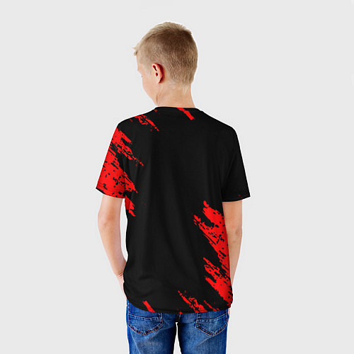 Детская футболка Perfectworld красные краски / 3D-принт – фото 4