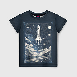 Детская футболка Винтажный постер космос титан ракета