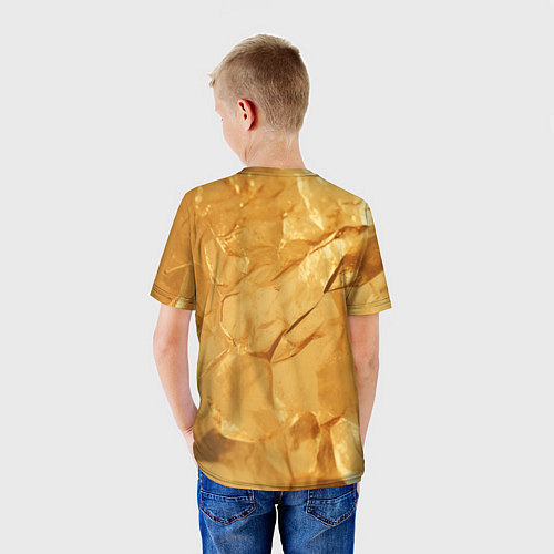 Детская футболка Золотая поверхность камня / 3D-принт – фото 4