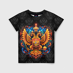 Детская футболка Золотой яркий герб России
