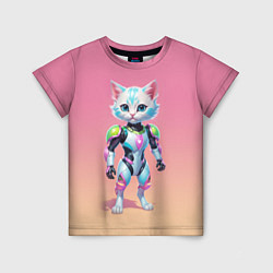Детская футболка Funny kitten - cyberpunk