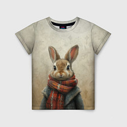 Детская футболка Кролик в шарфе