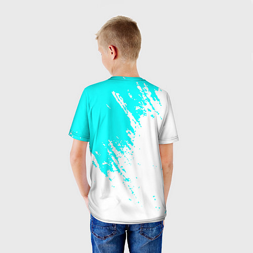 Детская футболка Citroen краски голубой / 3D-принт – фото 4