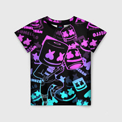 Футболка детская Marshmello neon pattern, цвет: 3D-принт