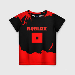 Детская футболка Roblox краски красные