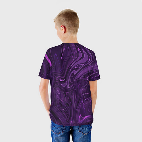 Детская футболка Абстакция на темно фиолетовом / 3D-принт – фото 4