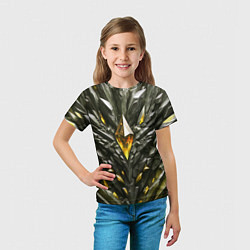 Футболка детская Камень и золотой кристалл, цвет: 3D-принт — фото 2