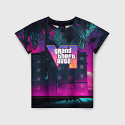 Детская футболка GTA 6 logo night Vice city