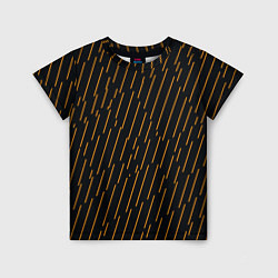 Детская футболка Чёрные полосы и оранжевые полосочки