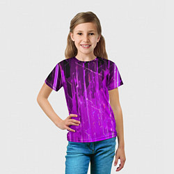 Футболка детская Белые линии на фиолетовом фоне, цвет: 3D-принт — фото 2