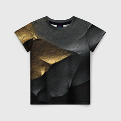 Детская футболка Черная текстура с золотистым напылением