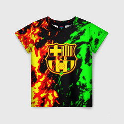 Детская футболка Barcelona огненное лого