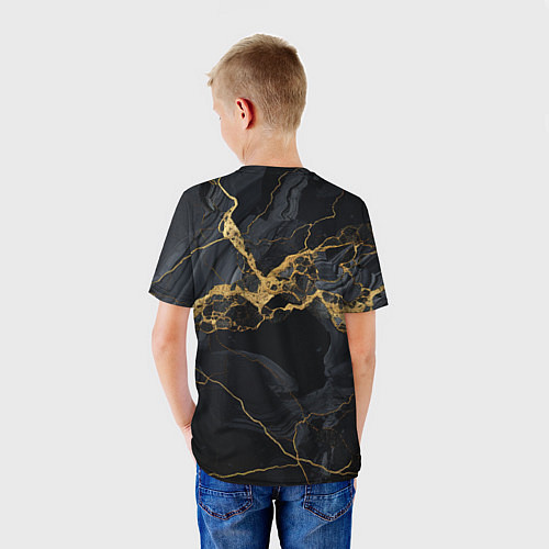 Детская футболка Золотой путь на черном граните / 3D-принт – фото 4