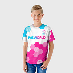 Футболка детская Palworld neon gradient style посередине, цвет: 3D-принт — фото 2