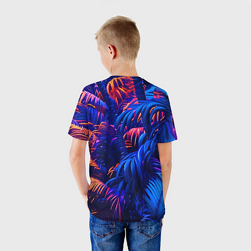 Детская футболка Лев светящийся неоновый / 3D-принт – фото 4