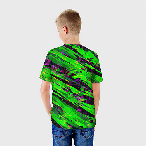 Детская футболка Зеленые узоры паттерны / 3D-принт – фото 4
