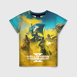 Детская футболка Сражение helldivers 2