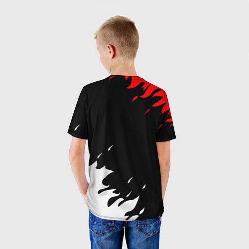 Детская футболка Half life текстура огонь / 3D-принт – фото 4