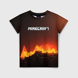 Детская футболка Minecraft огненная стена