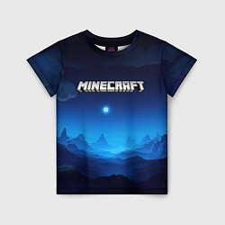 Детская футболка Minecraft logo night