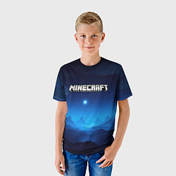 Футболка детская Minecraft logo night, цвет: 3D-принт — фото 2