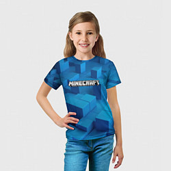Футболка детская Minecraft синие плиты, цвет: 3D-принт — фото 2