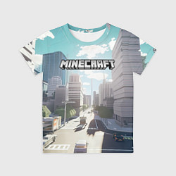 Детская футболка Minecraft дневной город