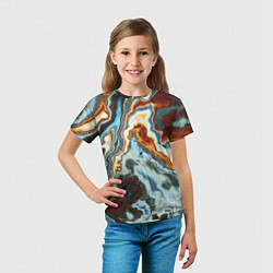 Футболка детская Мраморная текстура, цвет: 3D-принт — фото 2