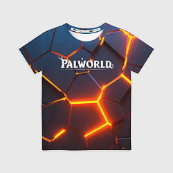 Детская футболка Palworld logo разлом плит