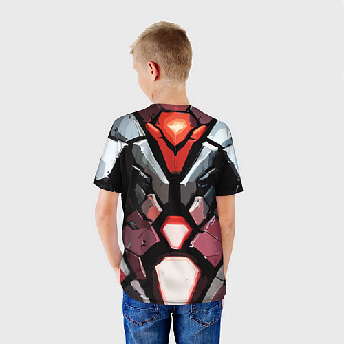 Детская футболка Красная броня киберпанк / 3D-принт – фото 4