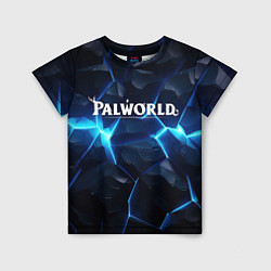 Детская футболка Palworld logo blue ice