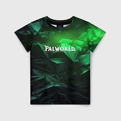 Футболка детская Palworld logo green abstract, цвет: 3D-принт