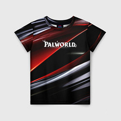 Детская футболка Palworld logo темная абстракция