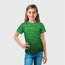Футболка детская Мелкая мозаика зелёный градиент, цвет: 3D-принт — фото 2