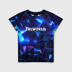 Детская футболка Palworld логотип и синие блики