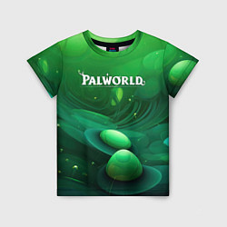 Детская футболка Palworld зеленый мир