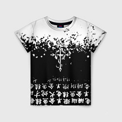 Детская футболка Fullmetal Alchemist текстура иероглифы