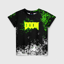 Детская футболка Doom токсичное лого краски