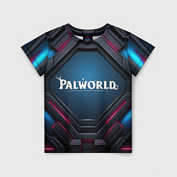 Детская футболка Palworld логотип космический стиль