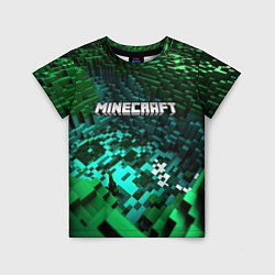 Детская футболка Minecraft logo в стиле киберпанк