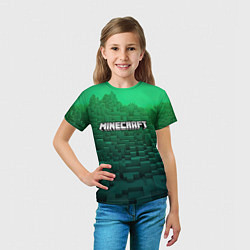 Футболка детская Minecraft logo green, цвет: 3D-принт — фото 2